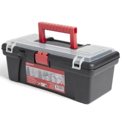 Boîte à outils plastique noir et rouge 30x14xH11cm