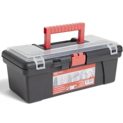 Boîte à outils plastique noir et rouge 30x14xH11cm