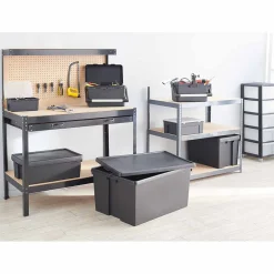 Boîte à outils rangement avec anse de transport