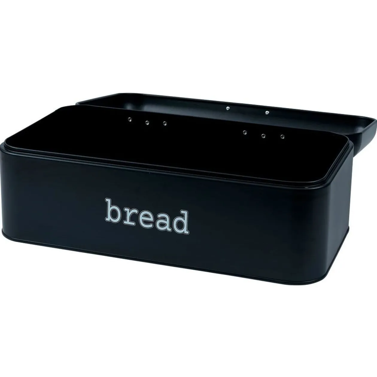 Boîte à pain en métal noir 23x42x16,5cm