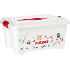 Boîte à pharmacie blanche et rouge