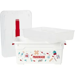 Boîte à pharmacie blanche et rouge