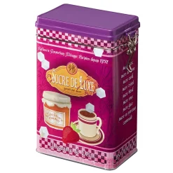 Boîte à sucre en métal design vintage luxe rose fuchsia