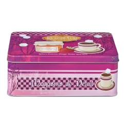 Boîte à sucre en métal design vintage luxe rose fuchsia