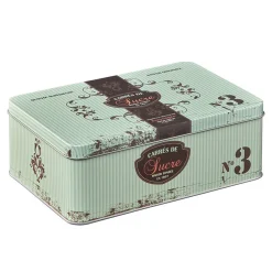 Boîte à sucre en métal design vintage romantique vert d'eau