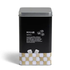 Boîte à sucre en métal noir design Sugar - 10,7x10,7xH.17,5cm