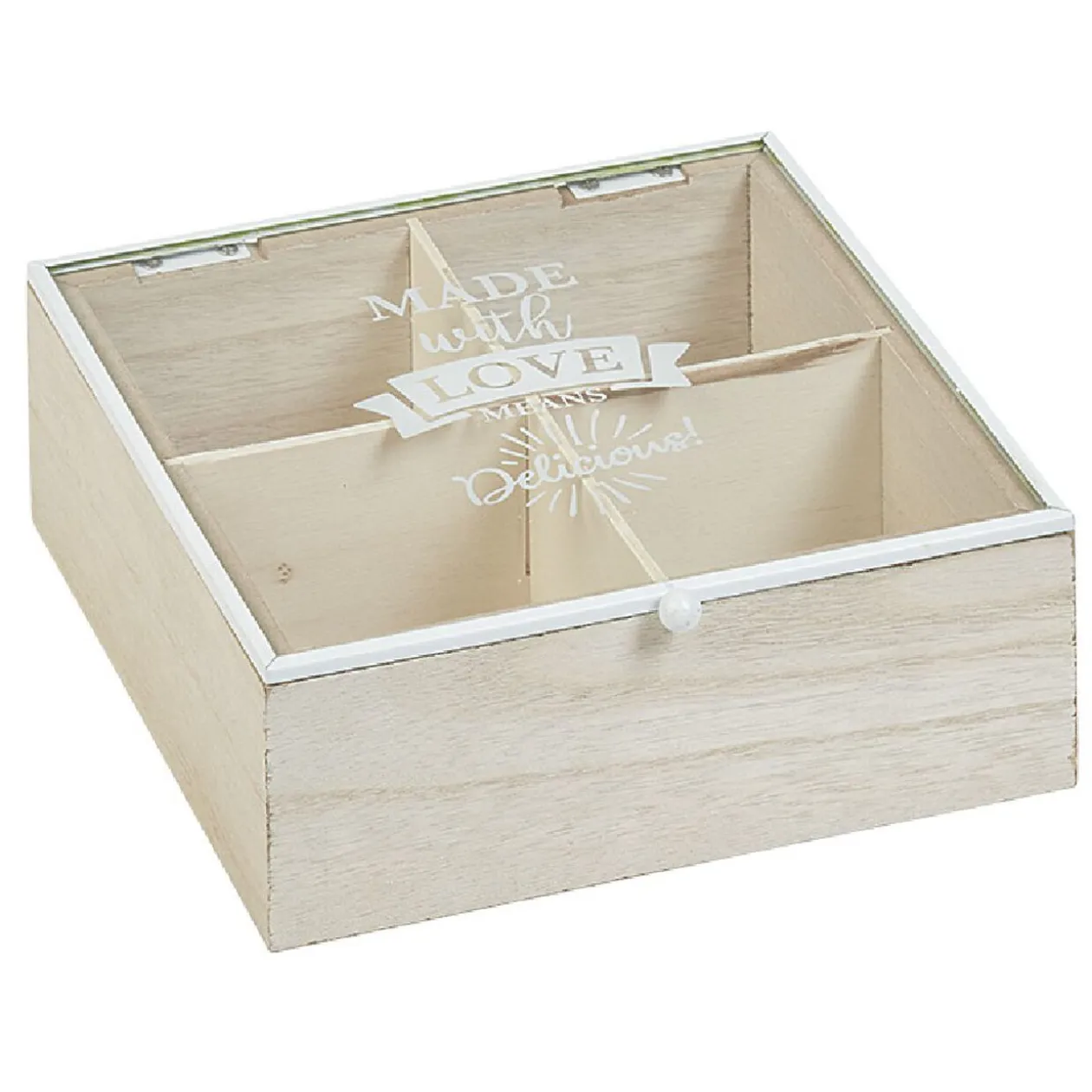 Boîte à thé 4 compartiments Made with love