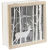 Boîte à thé en bois déco nature cerf blanc