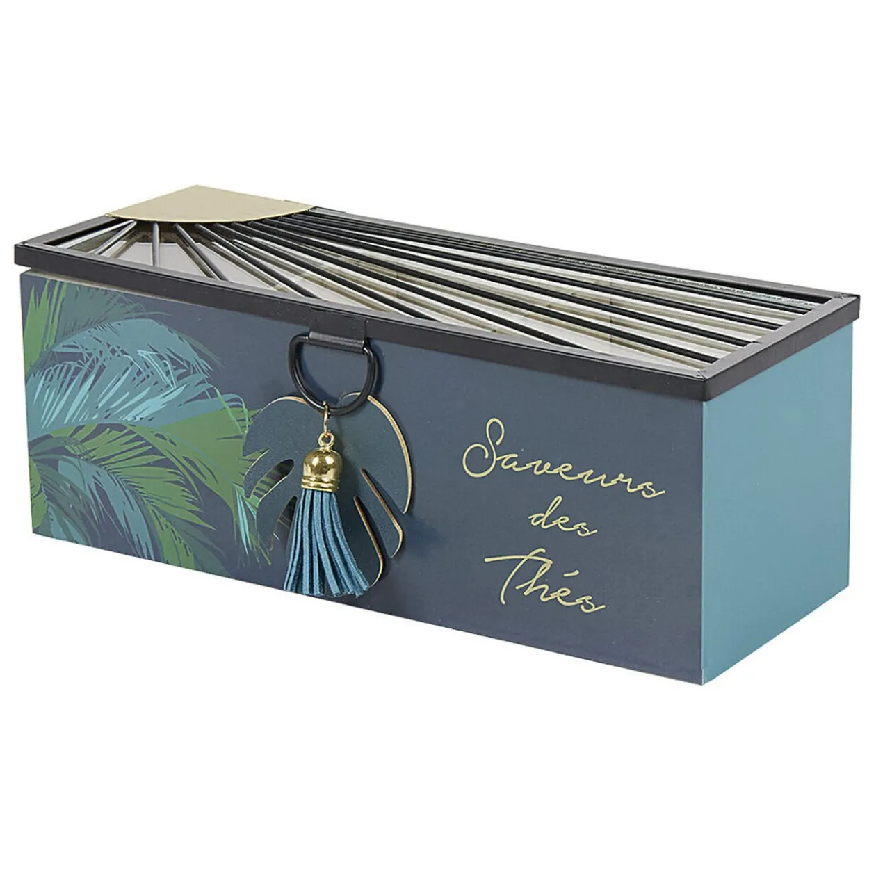 Boîte à thé inscription Saveurs des Thés tropical