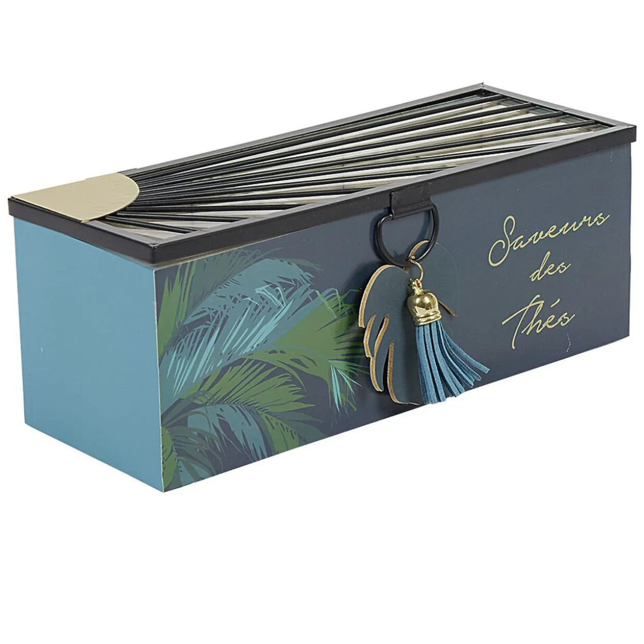 Boîte à thé inscription Saveurs des Thés tropical