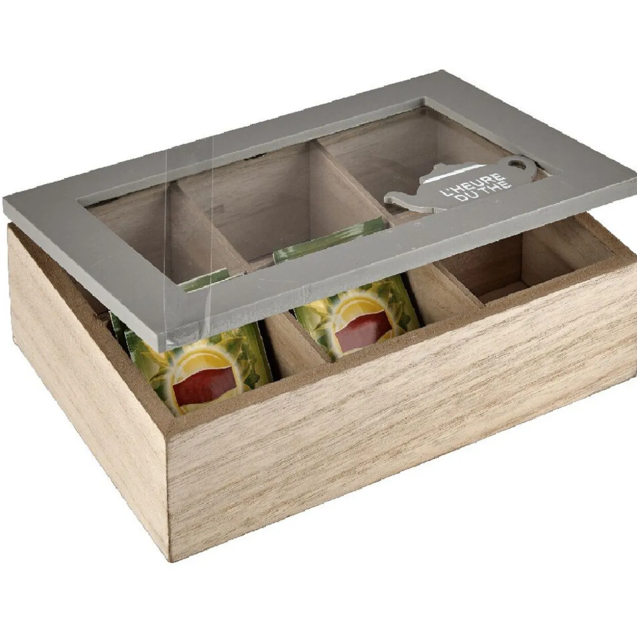 Boîte à thé mdf beige taupe