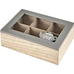 Boîte à thé mdf beige taupe