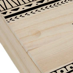 Boîte à thé noir naturel 8 casiers avec couvercle coulissant