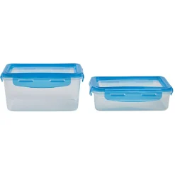 Boîte alimentaire en plastique avec couvercle flexible en silicone x2
