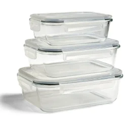 Boîte alimentaire en verre avec couvercle en plastique à clips 1,5L