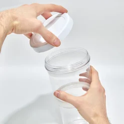 Boîte alimentaire extensible transparente couvercle blanc