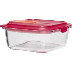 Boîte alimentaire Luminarc verre Esay Box transparent et rouge 76 cl