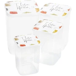 Boîte alimentaire transparent couvercle imprimé x4