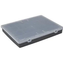 Boîte avec 18 compartiments gris