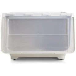 Boîte avec couvercle 45L beige 43xH30,5x39cm