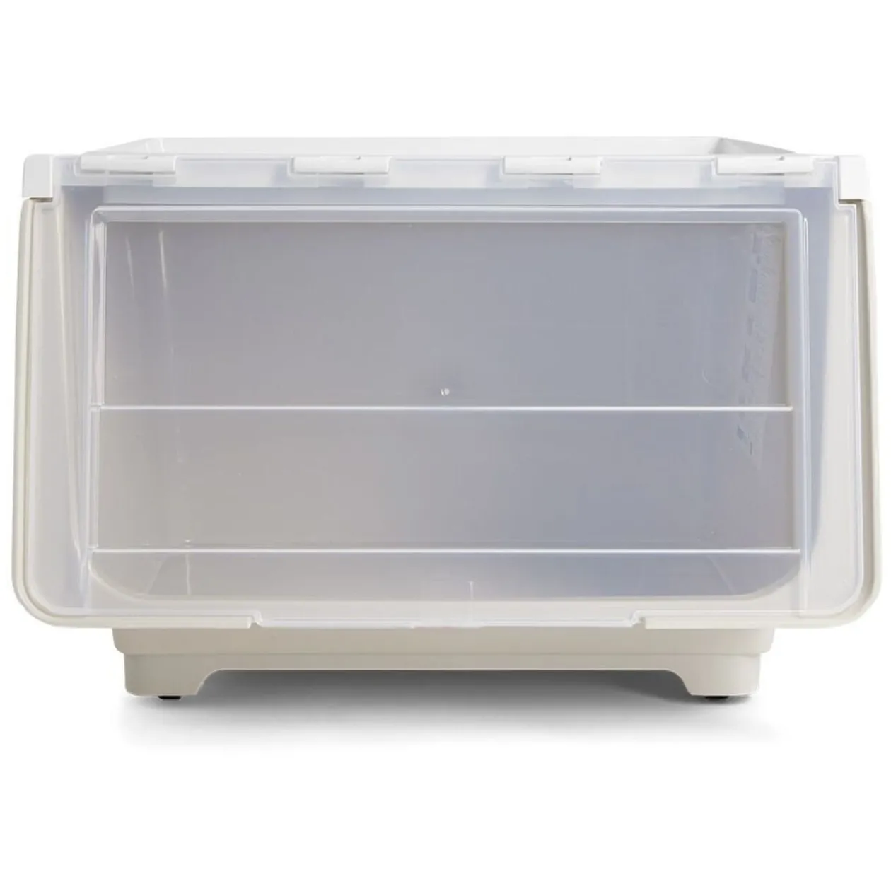 Boîte avec couvercle 45L beige 43xH30,5x39cm