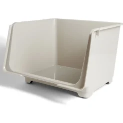 Boîte avec couvercle 45L beige 43xH30,5x39cm