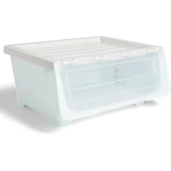 Boîte avec couvercle 29L bleu 43xH21x37cm