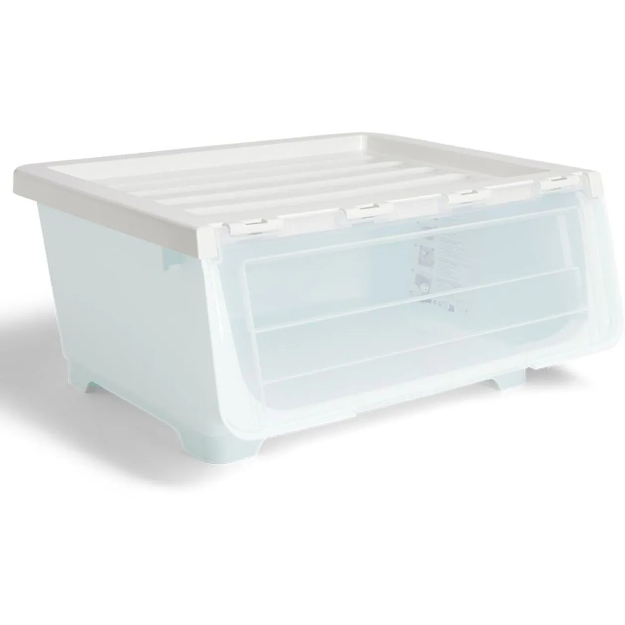 Boîte avec couvercle 29L bleu 43xH21x37cm