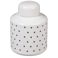 Boîte déco blanche et noire motif étoiles