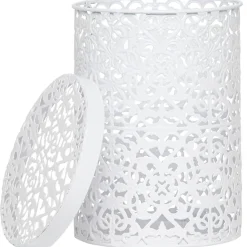 Boîte déco design métal blanc Muranu romantique dentelle