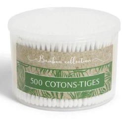 Boîte de 500 cotons-tiges en bambou et coton