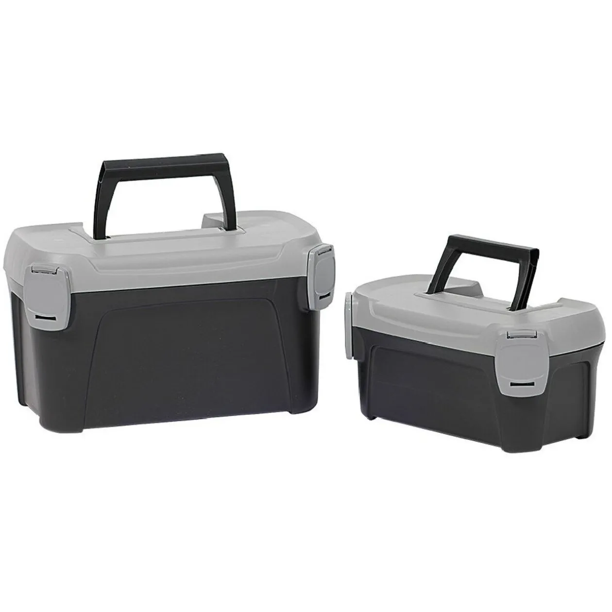 Boîte de bricolage en plastique noir et gris x2