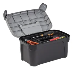 Boîte de bricolage en plastique noir et gris x2