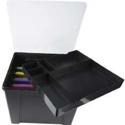 Boîte de classement en plastique 8 dossiers noir