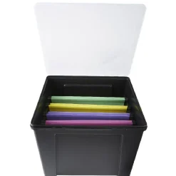 Boîte de classement en plastique 8 dossiers noir