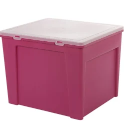 Boîte de classement en plastique 8 dossiers rose