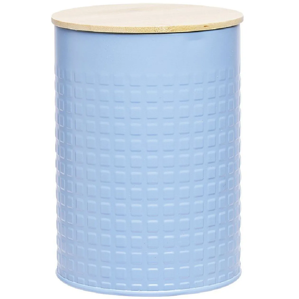 Boîte de conservation en métal avec couvercle en bambou