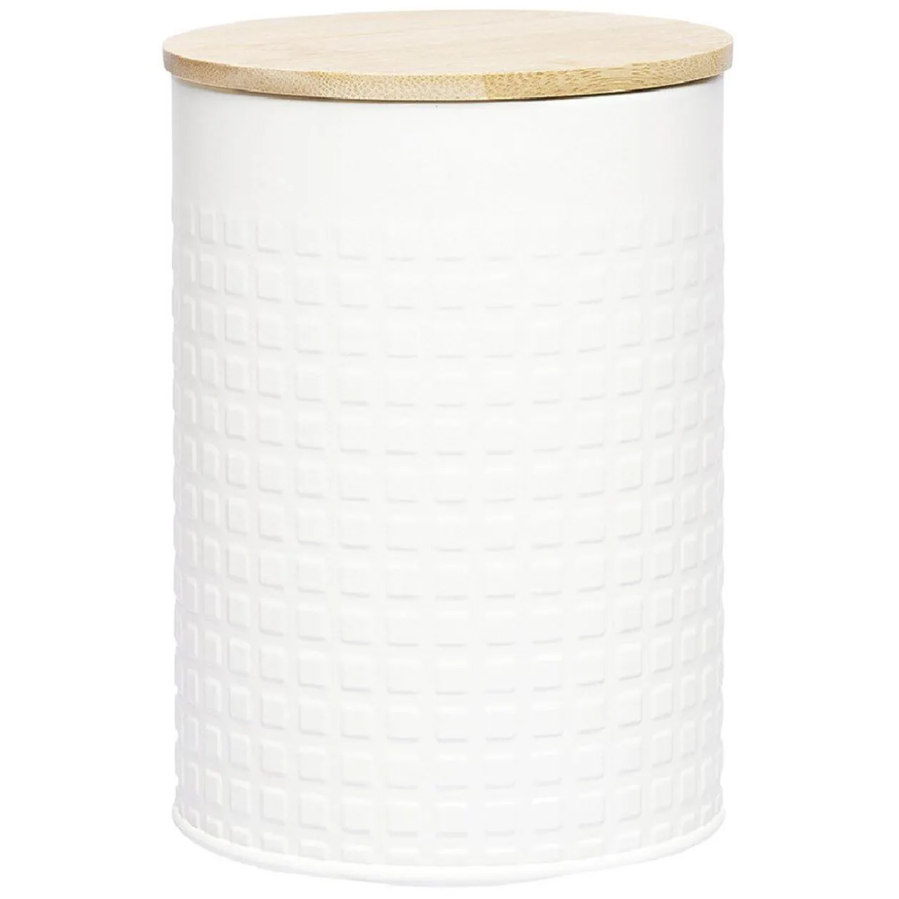 Boîte de conservation en métal avec couvercle en bambou