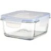 Boîte de conservation en verre hermétique L14,3xl14,3xH8,6 cm