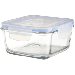 Boîte de conservation en verre hermétique L14,3xl14,3xH8,6 cm