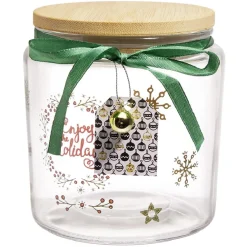 Boîte de conservation en verre motif Noël