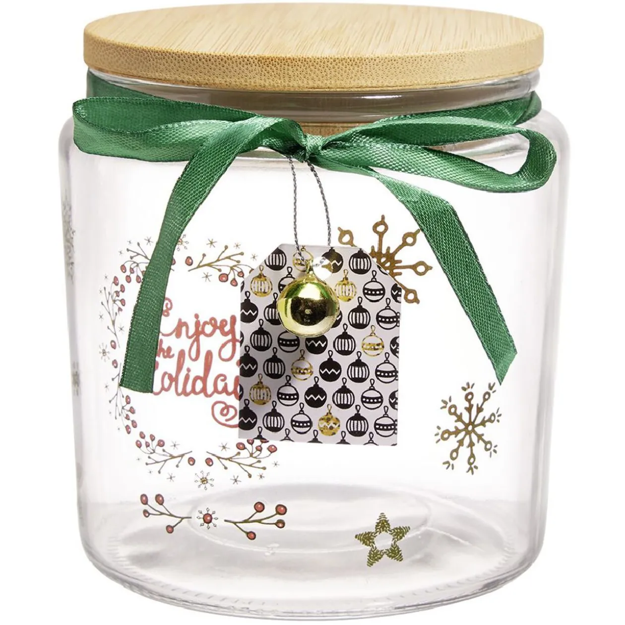 Boîte de conservation en verre motif Noël