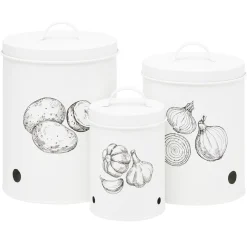 Boîte de conservation pour oignon en métal blanc