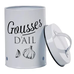 Boîte de conservation vintage en métal pour gousses d'ail