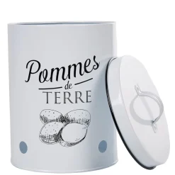 Boîte de conservation vintage en métal pour pommes de terre