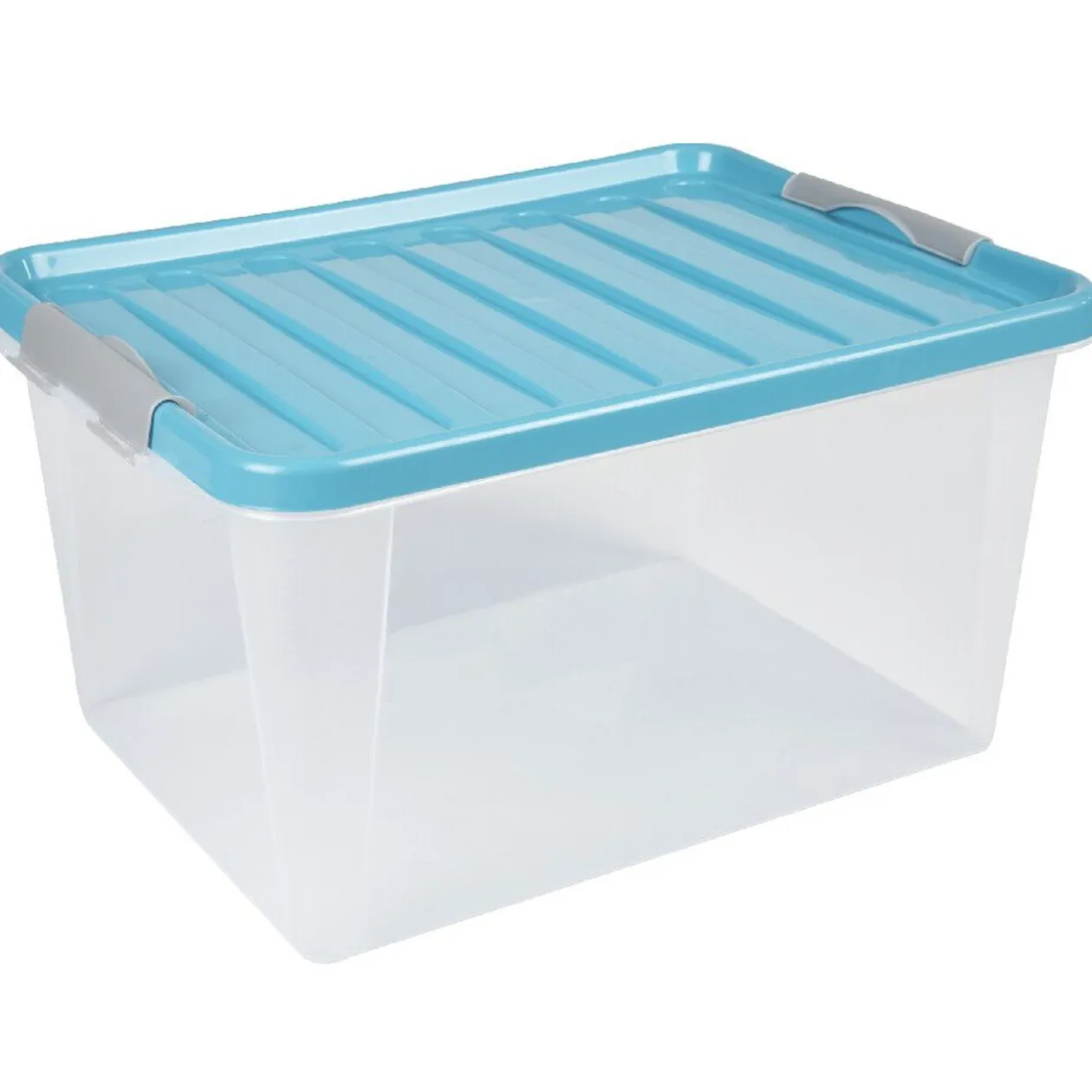 Boîte de rangement à clips 31 L transparent et violet