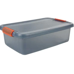 Boîte de rangement 28 L grise et rouge