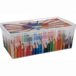 Boîte de rangement 6 L motif crayon