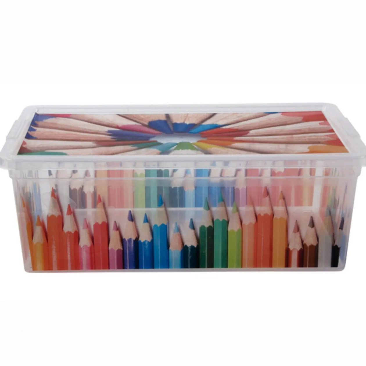 Boîte de rangement 6 L motif crayon