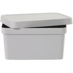 Boîte de rangement avec couvercle grise 3,6 L